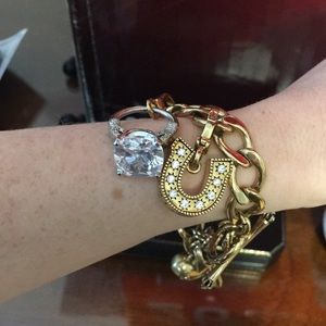 Juicy Couture Gold Charm Bracelet W 3 Charms